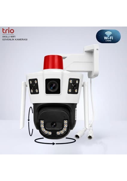Vorex Trio TR-WX259 Wifi Dış Mekan Güvenlik Kamerası 3 Görüntü Çift Lens Ptz Takip
