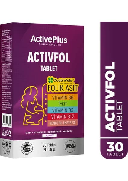 Active Plus Activefol Folik Asit 30 Tablet Fiyatı