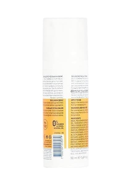 Sea Buckthorn Dengeleyici Yüz Bakım Kremi Yağlı/karma Ciltler (50