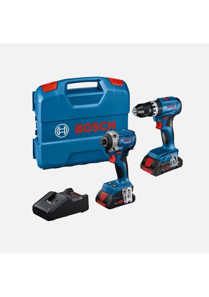 Bosch Profesyonel Gsb 18V-45 ve Gdr 18V-215 2xgba 4,0AH Akü 2'li Makine