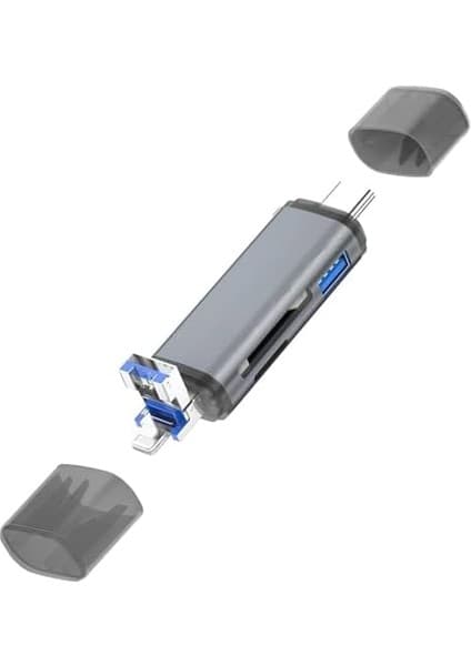 Hype Store Ads-28 6ın1 Otg Card Reader- Lightning Apple, Iphone& Ipad Için, USB 3.0 To Type C Sd/tf