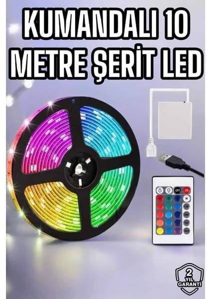 Epilons Smart Şerit Led Tv Arkası Renkli Kumandalı 10 Metre