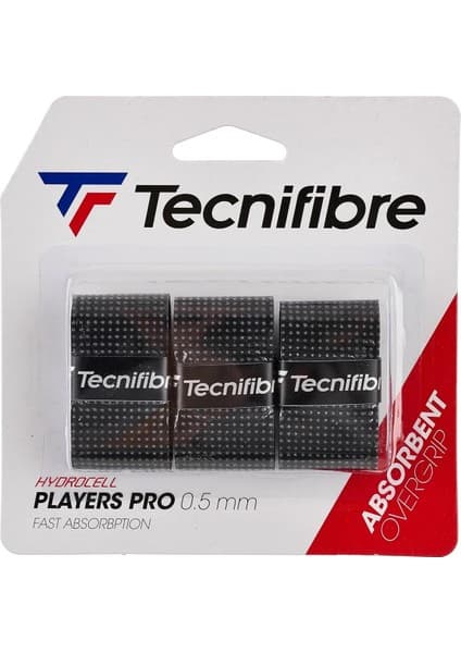Tecnifibre Players Pro Siyah Overgrıp 3'lü Paket (0,5