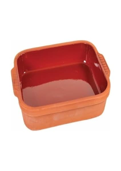 Orta Kare Sırlı Toprak Tencere Fırın Tepsi (29 * 20 * 4,5 Cm) Toprak
