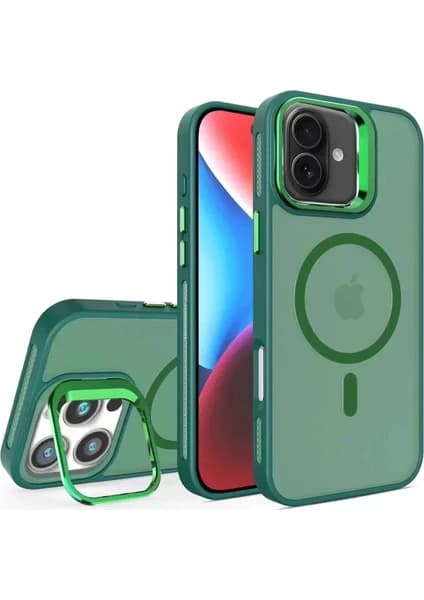 Karahanbey Iphone 16 Flet Lens Magsafe Kapak - Koyu Yeşil