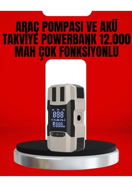Epilons Dijital Ekranlı Araç Pompası Akü Takviye Powerbank Fiyatı