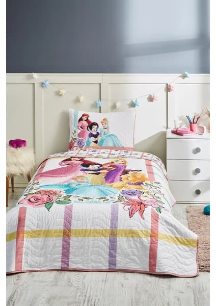Özdilek Princess Flowers Tek Kişilik Disney Lisanslı Çocuk Yatak Örtüsü