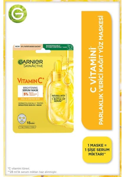 Garnier C Vitamini Parlaklık Verici Kağıt Yüz