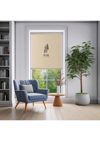 Plise Dekor Krem Plise Perde (Yapıştırmalı) (75G x 200Y