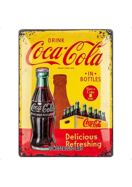 Nostalgic-Art 23195 Coca-Cola – Bottles Sarı, Sac Levha 30 x Fiyatı