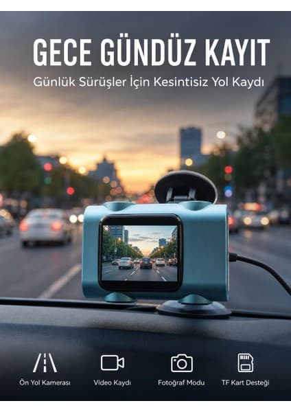 Marsilyan Araç Güvenlik Kamerası Öne Bakan Yol Kayıt Cihazı Yeni