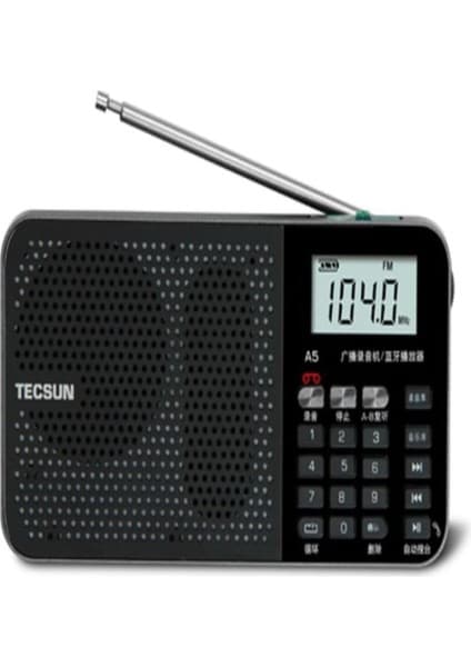 Ultratekno Tecsun A5 Taşınabilir Şarjlı Cep Radyosu Bluetooth Hoparlör Fm Radyo Mp3 Çalar &