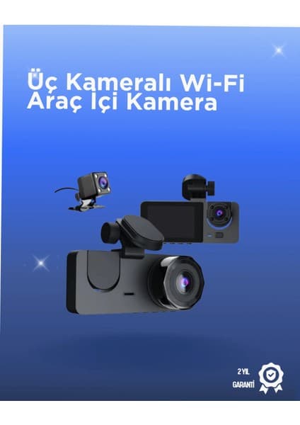 Astraltech Gelişmiş G-Sensörlü Üçlü Araç Kamerası – 5” LCD Fiyatı