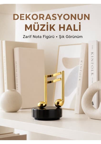 Ethab Ticaret Melodious Music Altın Nota Figürlü Müzik Kutusu Yeni Nesil -
