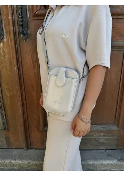 Just Polo Kadın Yeni Sezon Çapraz Askılı Cüzdan Bölmeli Çok Gözlü Lüks Vücut Çantası Ebat : 14 x 20