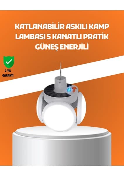 Astraltech Çok Amaçlı Katlanabilir Güneş Enerjili Kamp Lambası – Masa Üstü ve Asılabilir
