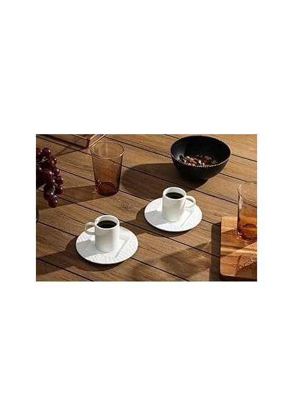 Mey İthalat Porland Superior Bone Porcelain Elix 2 Kişilik Kahve Takımı