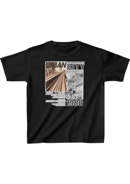 Tarz Yeri Unisex Çocuk Baskılı T-Shirt -
