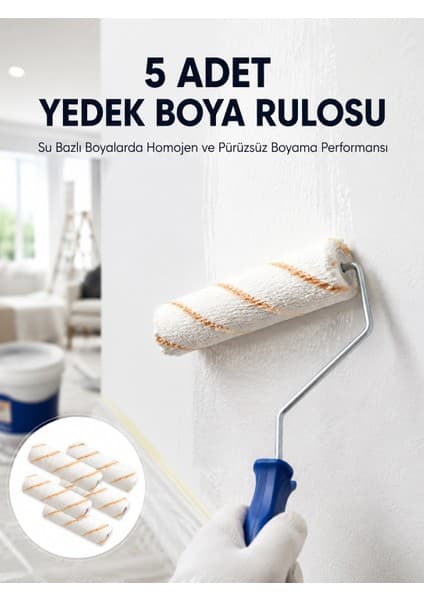 Epilons 5’li Mini Rulo Boya Seti Duvar Tavan Emülsiyon