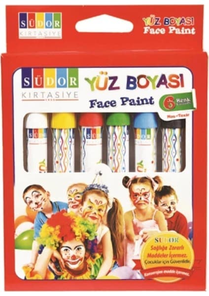 Südor Yüz Boyası 6 Renk,karışık 6 Lı Yüz