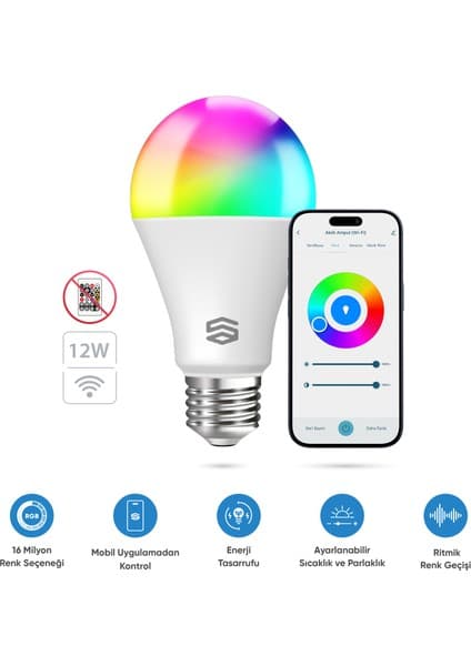 Şımart Akıllı Ampul Wifi Rgb 1100 Lümen Yüksek Parlaklık, Uygulama