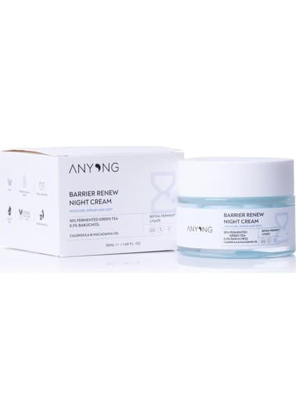 Anyong Bariyer Onarıcı, Yenileyici ve Yaşlanma Karşıtı Krem 50 ml (Yeşil Çay & Bakuchiol &