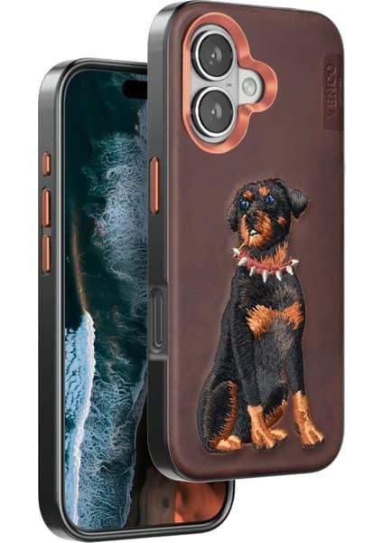 sbodurhome    iPhone 16 Perma Desenli Kapak - Koyu Kahve
