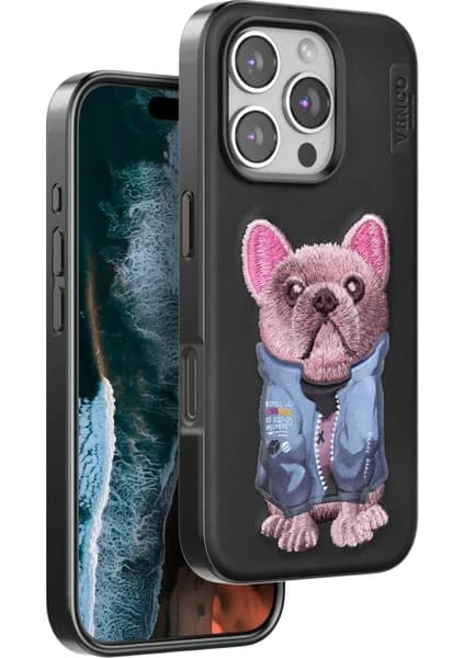 sbodurhome    iPhone 16 Pro Cute Desenli Kapak - Siyah