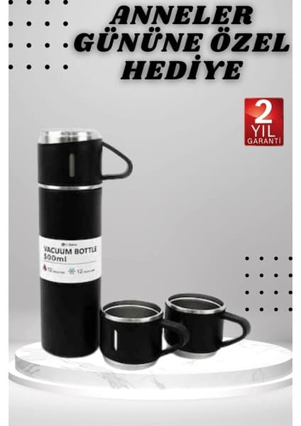 3 Bardaklı Termos Seti Anneler Gününe Özel Hediye Taşınabilir Sızdırmaz