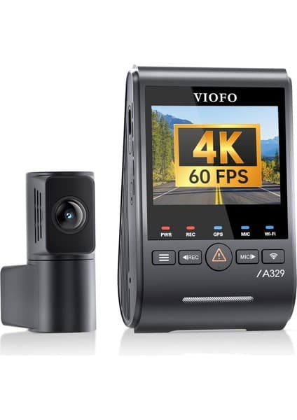 Viofo A329S 2 Kameralı Ön+Arka 4K 60FPS+2K Wi-Fi 6 Hdr Starvıs 2 Sensör Gps'li SSD Destekli