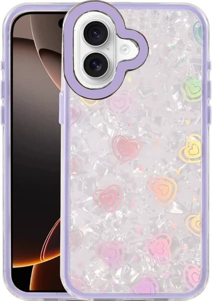 sbodurhome    iPhone 16 Lumi Desenli Kapak - Mor