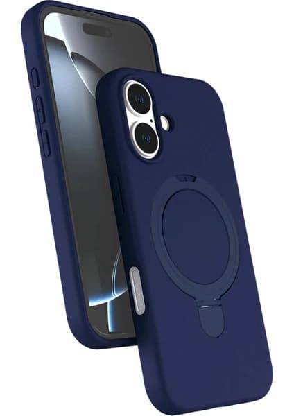 Techora Sale Mey Ithalat®   iPhone 16 Plus Regal Magsafe Standlı Kapak - Lacivert