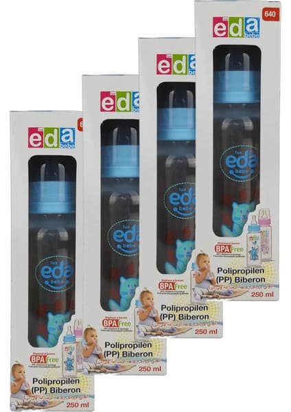 Eda Bebe Bebek Biberon 250 ml 4 Adet Erkek