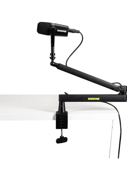 Shure By Gator Premium Düşük Profilli Masaüstü Mikrofon Bom Standı; Podcast, Akış ve Ev