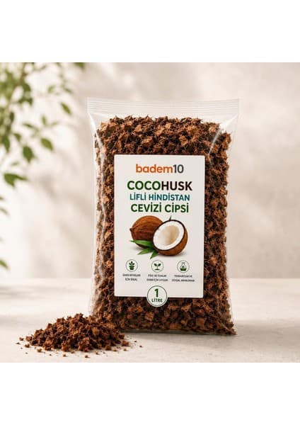 Cocohusk 1 Litre Lifli Hindistan Cevizi Cipsi Orkide Toprağı Saksı Bitkileri Doğal Coco