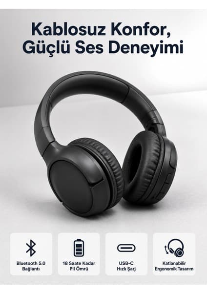 Epilons 2025 Model Kulak Üstü Bluetooth Hoparlör Anc