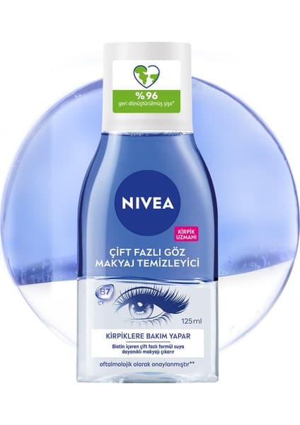 1001 Çift Fazlı Göz Makyaj Temizleyici 125 Ml,biotin,kirpik Bakımı,suya Dayanıklı Maskara ve