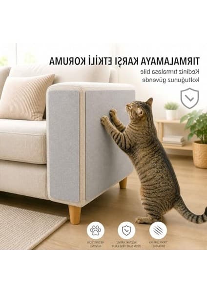 Frefly Store Gri Keçe Kedi Koltuk Koruyucu, 50X40 Cm, Beşli