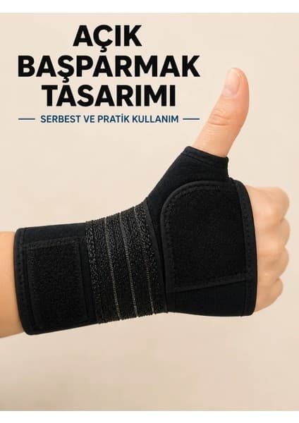 Avuç Içi Destekli El Bilekliği Metal Destekli Ayarlanabilir Bilek