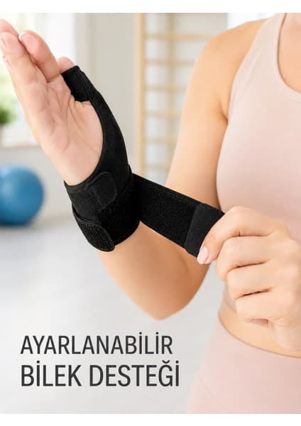Astraltech Başparmak Destekli El Bilek Ateli Metal Destekli Ayarlanabilir Bileklik De