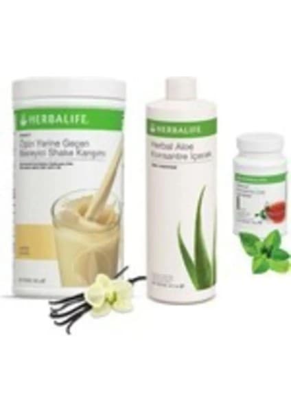 Herbalife 3'lü Set Shake Vanilya 550 gr Aloe Konsantre Içecek 473 ml Konsantre Çay Klasik 51