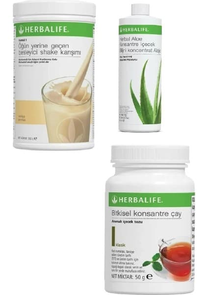 Herbalife Set Vanilya Shake Aloe Suyu 50 gr Klasik