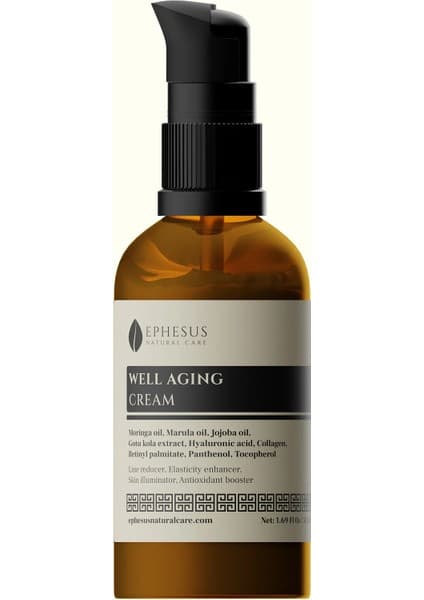 Ephesus Natural Care - Well Aging Cream, Esneklik Artırıcı Anti-Aging