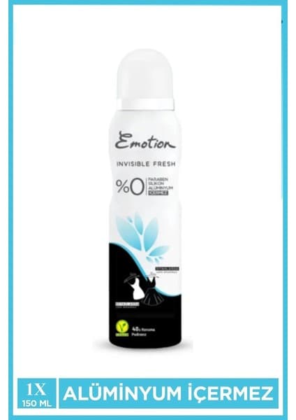 Royaleks Emotion Invisible Fresh Black & White Kadın Deodorant 150ML Vegan, Leke