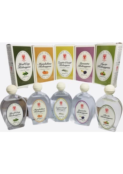 Tariş 5'li Kolonya Seti 200 ml 80 Derece Bahar Kokusuyla Cam