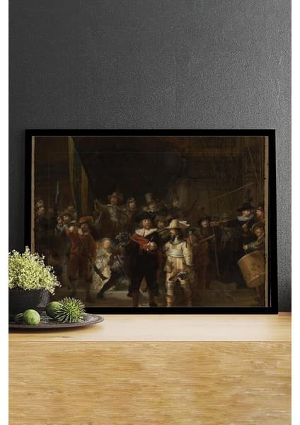 (PSTER14824) The Night Watch- Rembrandt Sanatsal Çerçeveli Tablo 30 x