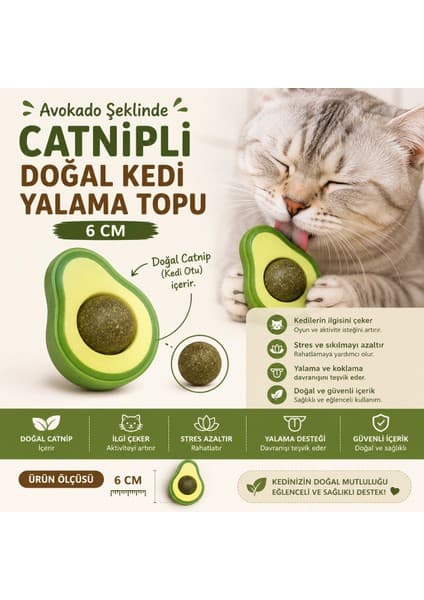 Colezium Okado Şeklinde Catnipli Doğal Kedi Yalama Topu 6