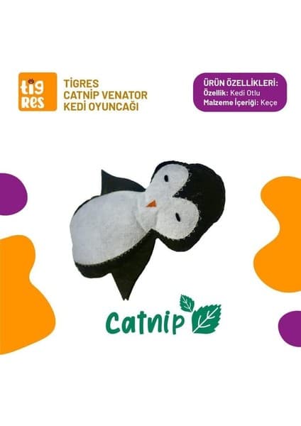 Tigres Venator Catnipli Penguen Şeklinde Kedi