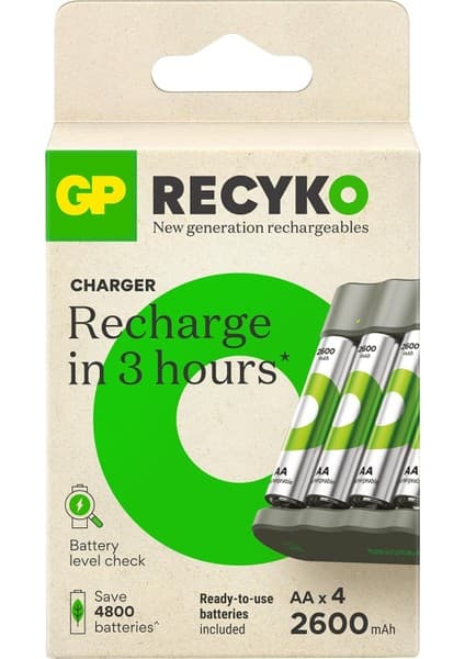 Store B441 USB Pil Şarj Cihazı 4 Adet 2600MAH Aa Kalem Pilli