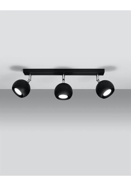 Ayrex Retro Siyah 180 Derece Hareketli Modern Spor 3 Lü LED Spot Avize Beyaz